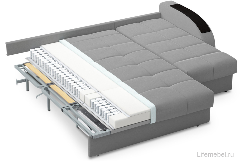 Диван угловой Moon Family 109 268 см с независимым пружинным блоком Н30С Lux v1+7Я н+(2)65 н 004805 зеленый