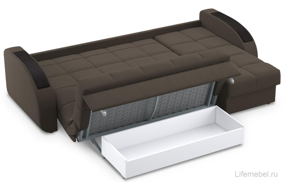 Диван угловой Moon Family 109 / Н30С Lux v1+7Я н+(2)65 н 004806 велюр коричневый 74-65