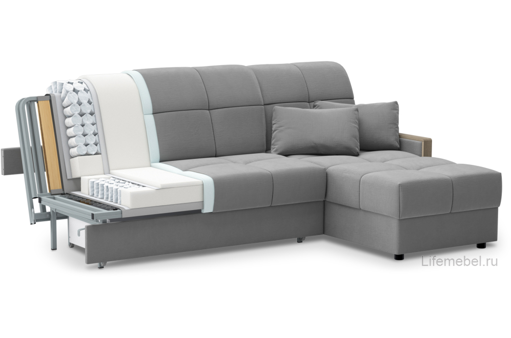 Диван угловой Moon Мадрид 125 Н30 Lux v1+7Я н+(2)65 н 004849 велюр зеленый 36-198