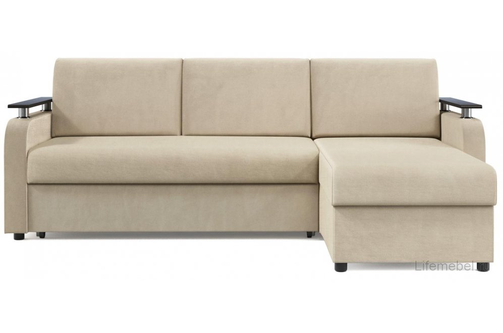 Диван угловой Moon Family 044/Д27ПЯ v1 003105 с декором велюр бежевый 74-1