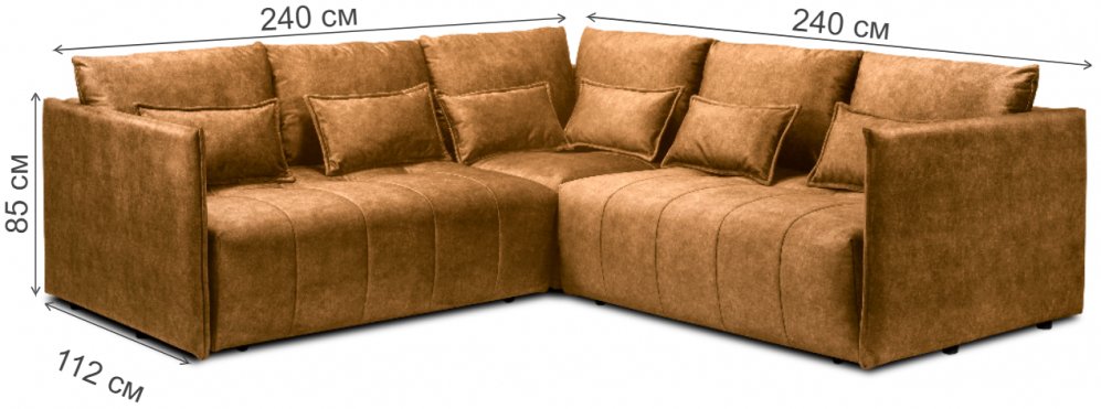 Диван угловой Чилетти accord 10 long горчичный