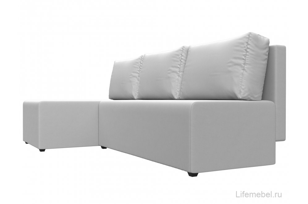 Диван угловой Поло левый белая экокожа