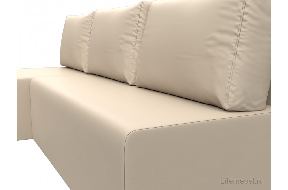 Диван угловой Поло левый бежевая экокожа