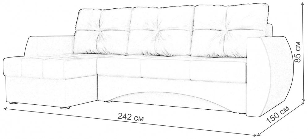 Диван угловой Сатурн левый зеленый велюр