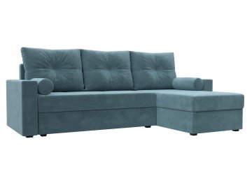 Диван угловой Индиго-Прайм Лайт бирюзовый велюр