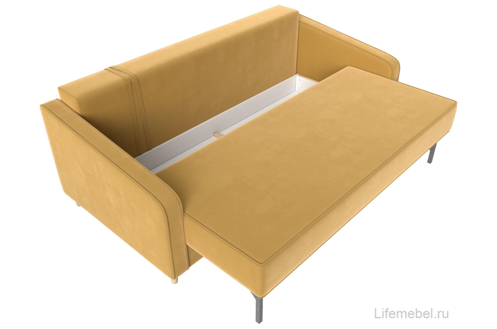 Диван Варшава желтый микровельвет