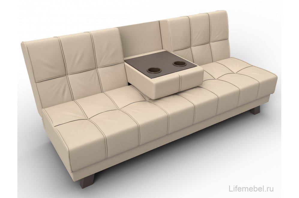 Диван Винсент эко кожа бежевый прямой