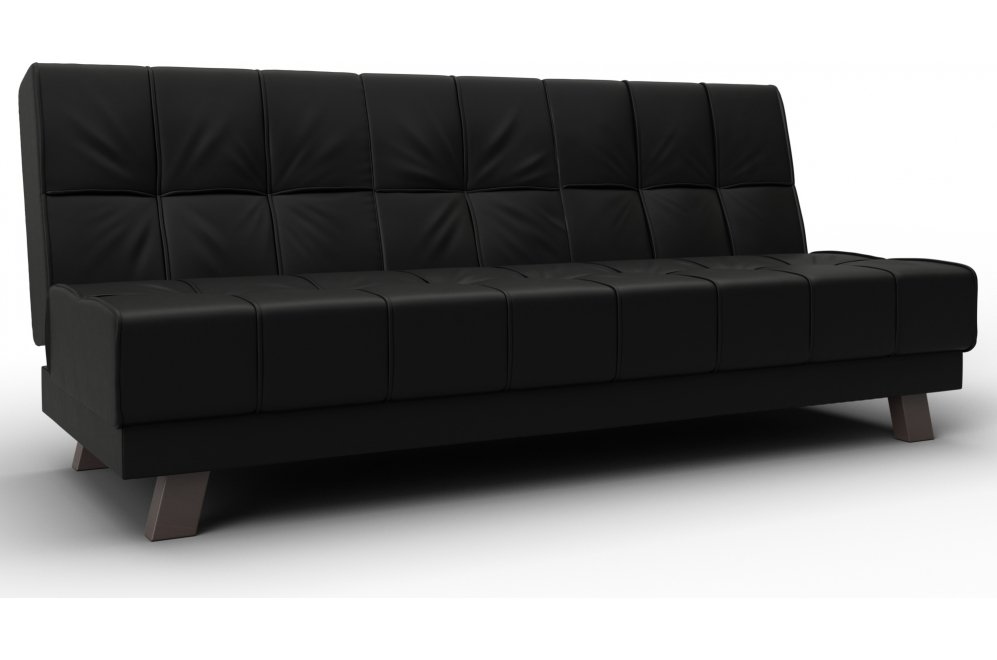 Диван Альта-Арт эко кожа черный прямой