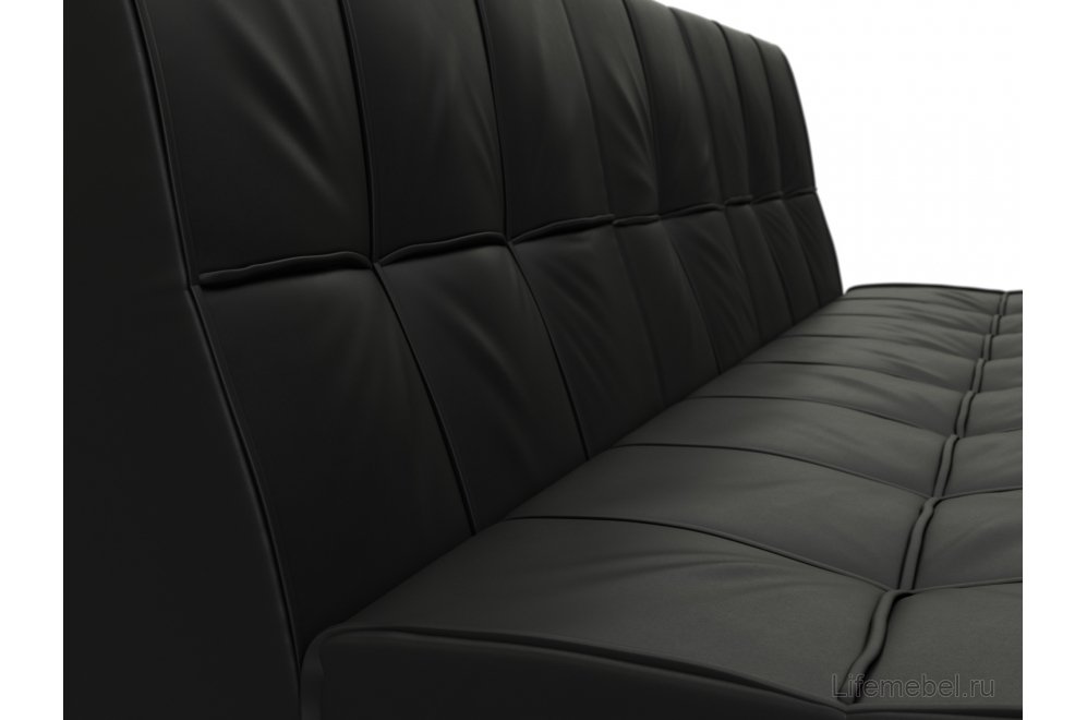 Диван Альта-Арт эко кожа черный прямой