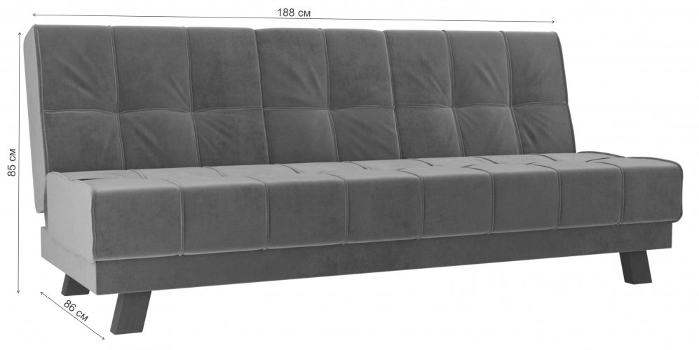 Диван Альта-Арт велюр коричневый прямой