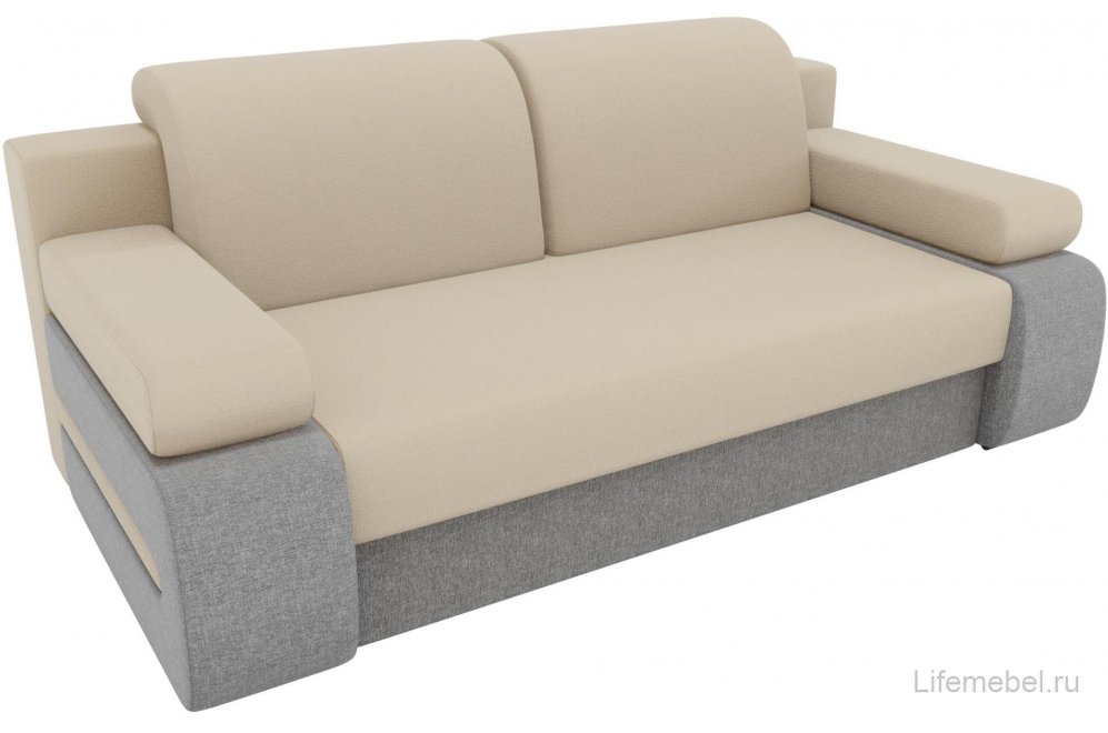 Диван Зорро прямой рогожка бежевый / серый