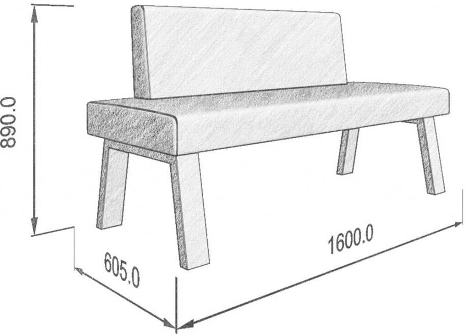 Кухонный диван Alto 160 velutto 40
