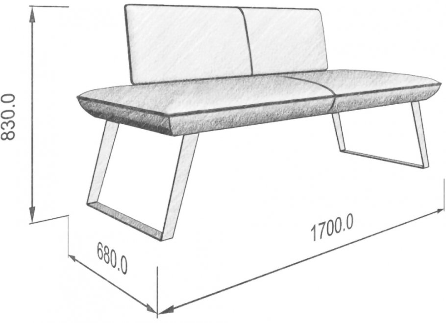 Кухонный диван Cosmo 160 velutto 22
