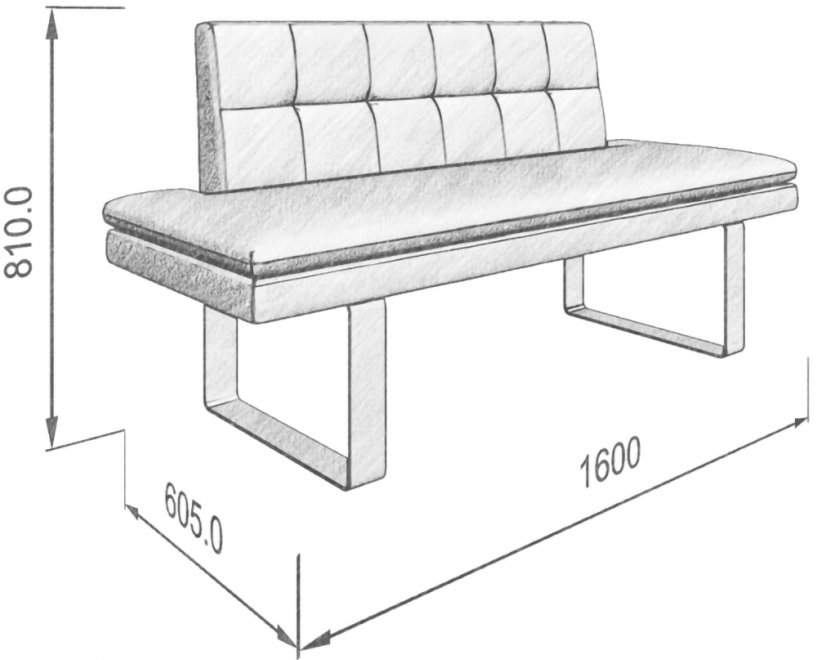 Кухонный диван Magic 160 velutto 22