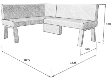 Диван Alto 140-178 L левый
