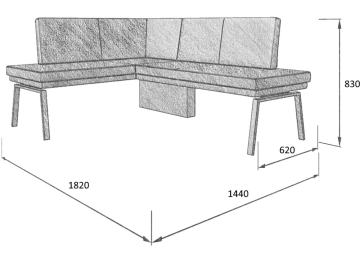 Диван Brave 140-178 L левый