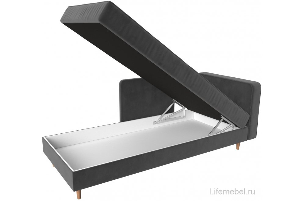 Кушетка Тайра велюр серый правый