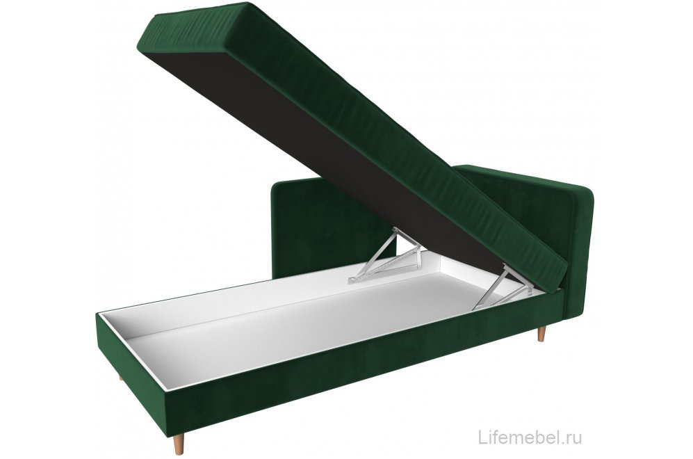 Кушетка Тайра велюр зеленый правый