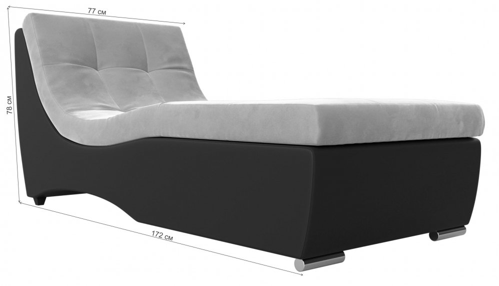 Модуль канапе Монреаль черный велюр / экокожа