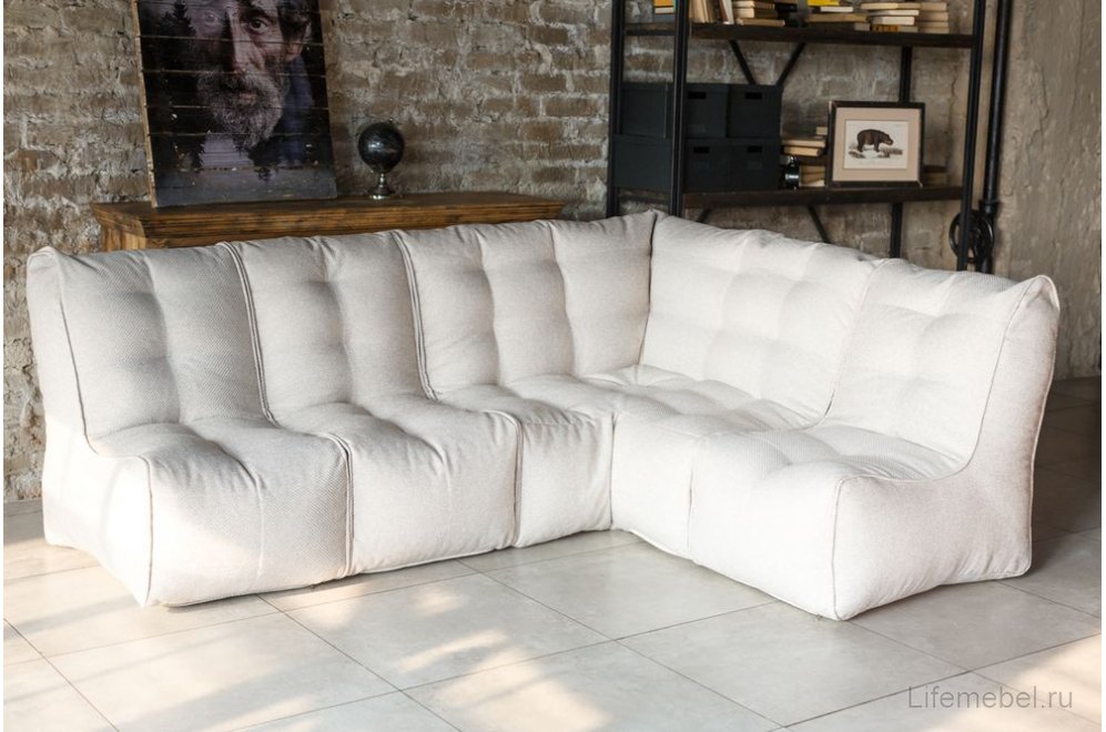 Модульный диван Shape угловой +3 бескаркасный бежевый