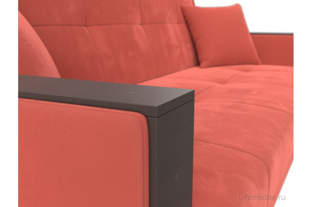 Диван книжка Валенсия коралловый микровельвет