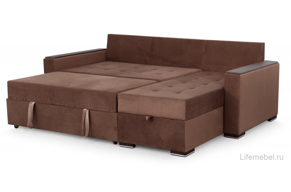 Угловой диван Монако 1 вариант 3 коричневый