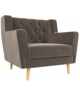 Кресло Брайтон Люкс велюр коричневый