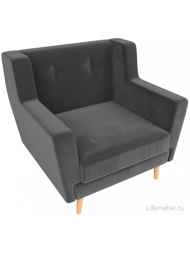 Кресло Брайтон серый велюр