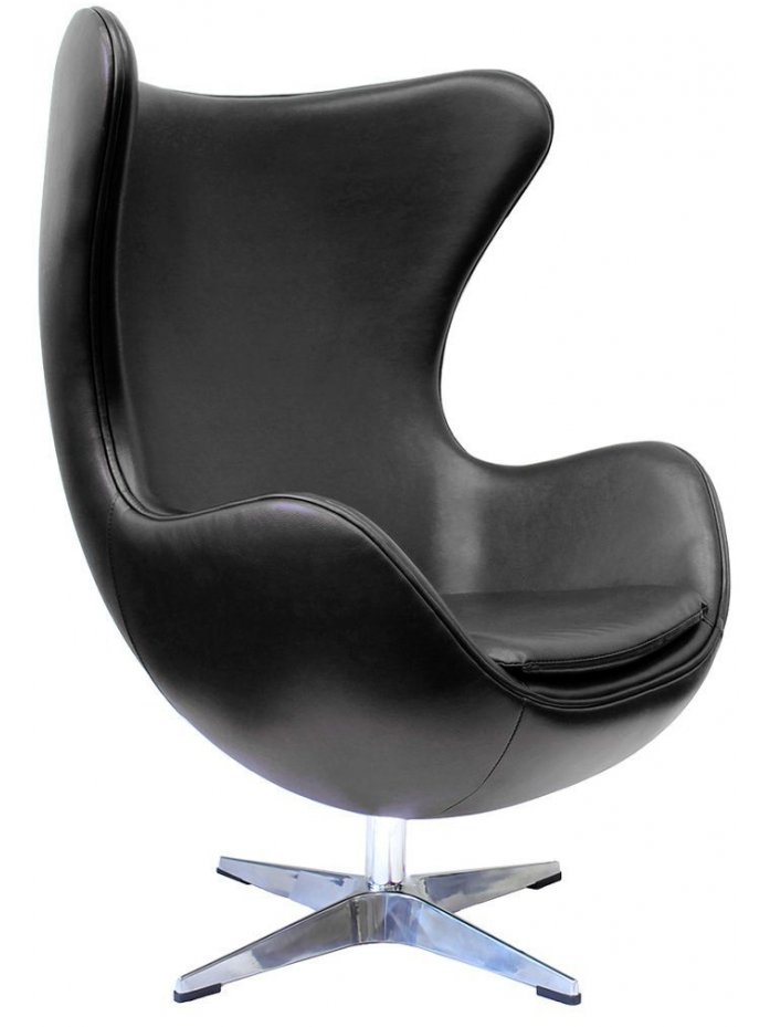 Кресло Egg chair экокожа чёрное