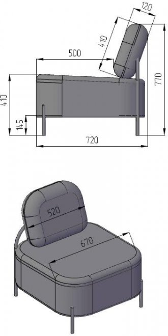 Кресло Gawaii лиловое