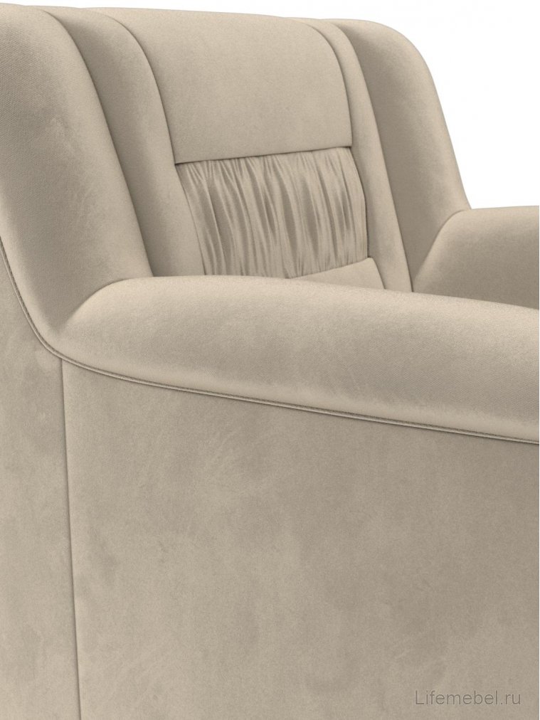 Кресло Карелия бежевый микровельвет