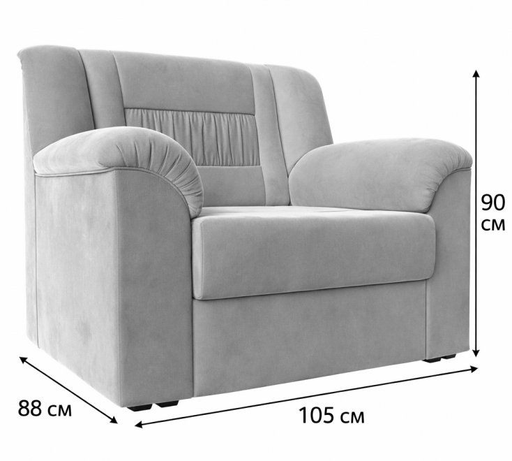 Кресло Карелия бежевый микровельвет