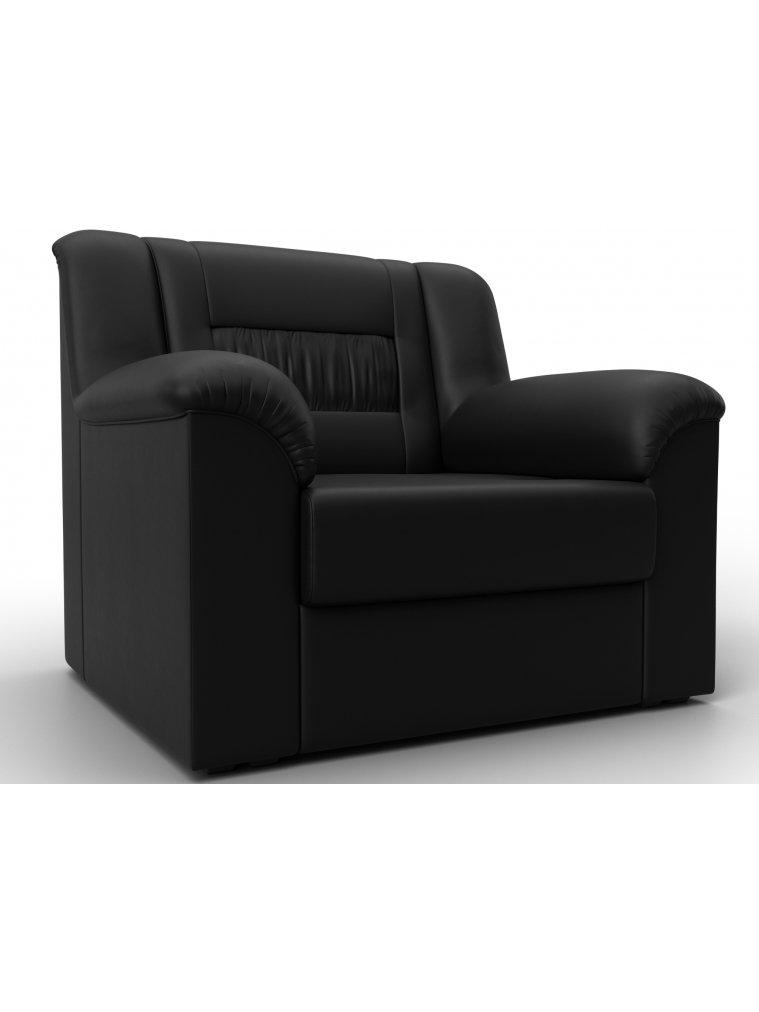 Кресло Карелия черная экокожа