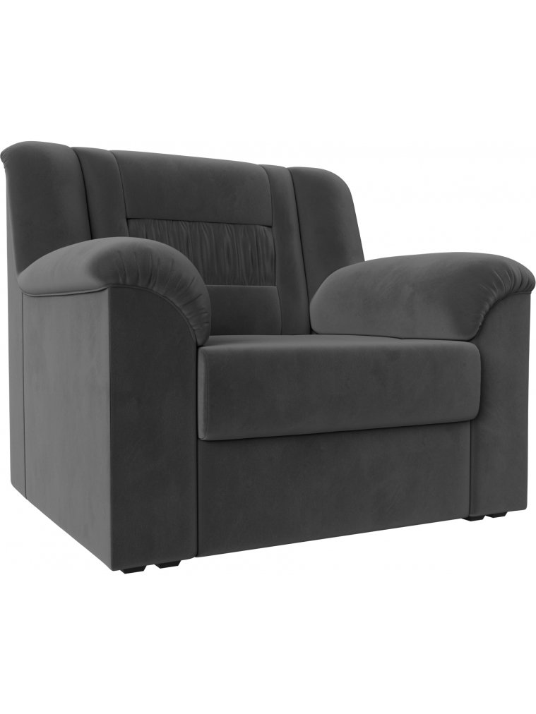 Кресло Карелия серый велюр