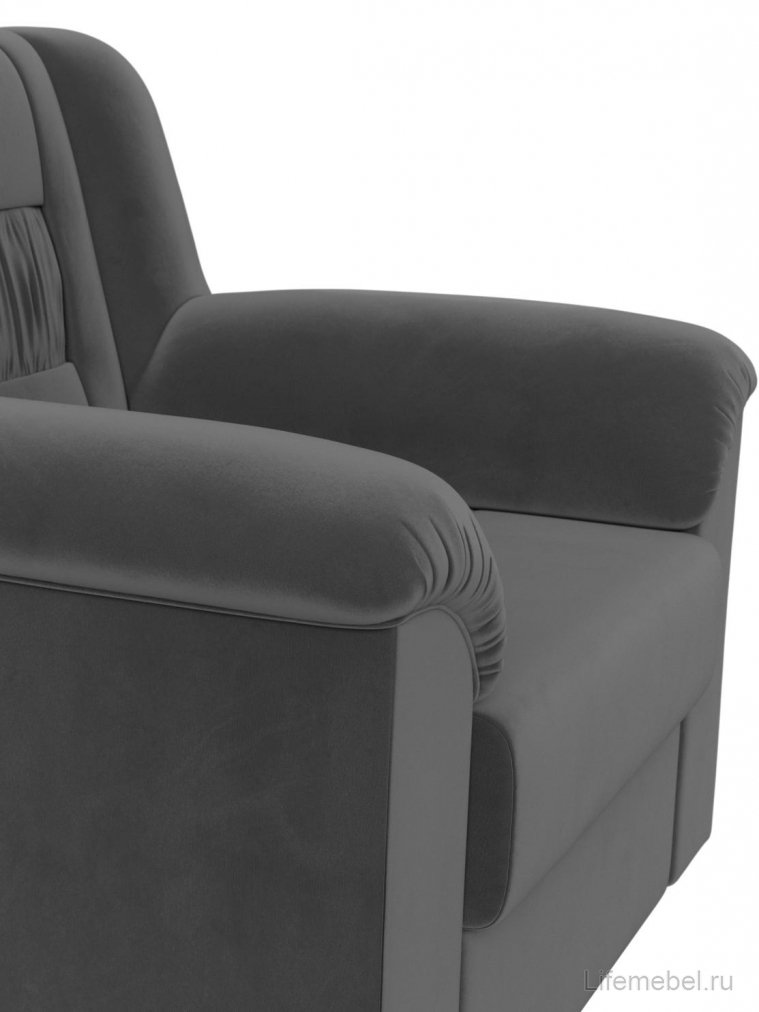 Кресло Карелия серый велюр