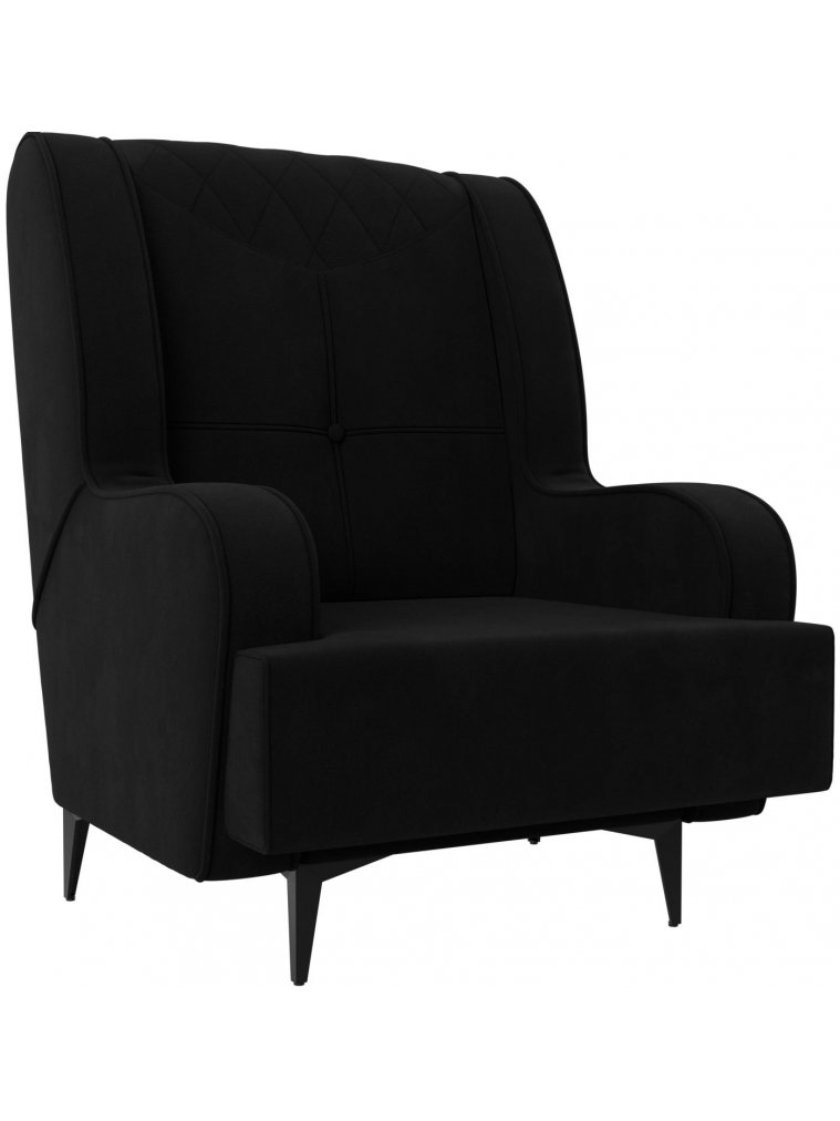 Кресло Неаполь черный микровельвет