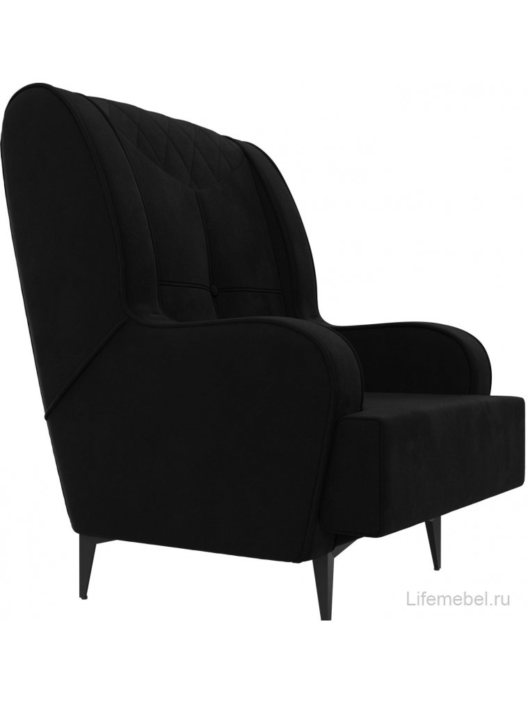 Кресло Неаполь черный микровельвет