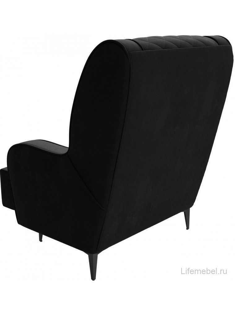 Кресло Неаполь черный микровельвет