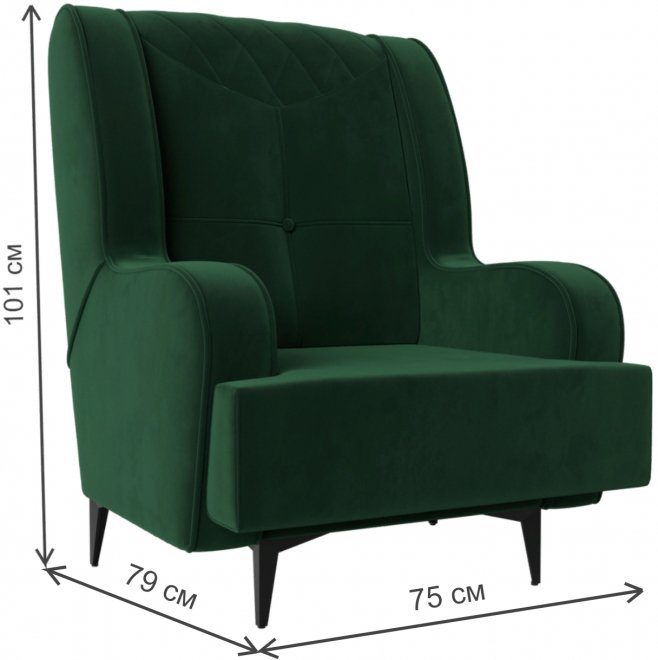 Кресло Неаполь зеленый велюр
