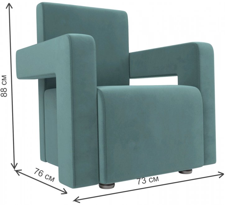 Кресло Рамос бирюзовый велюр