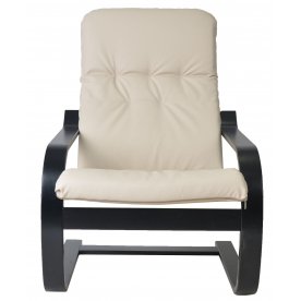 Кресло Сайма (экокожа) березовый шпон / шоколад