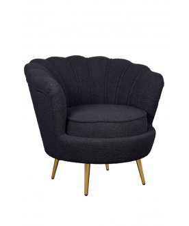 Низкое кресло Pearl Black Boucle