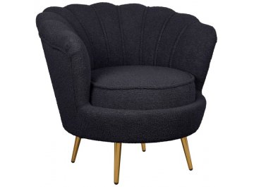 Низкое кресло Pearl Black Boucle