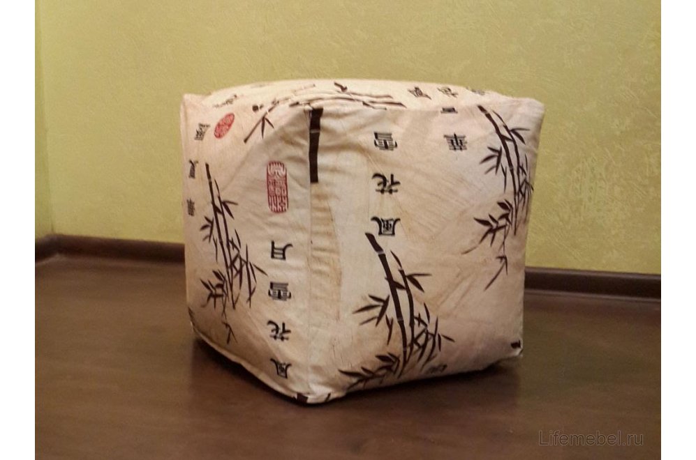 Пуф Куб Стебли бамбука
