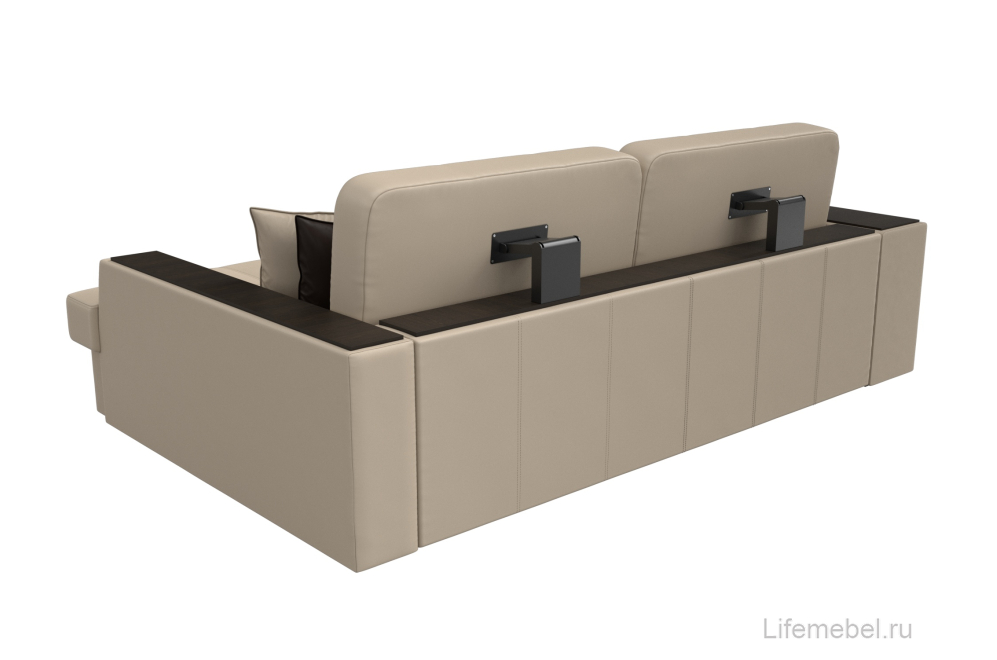 Диван угловой Брюссель эко-кожа бежевый правый