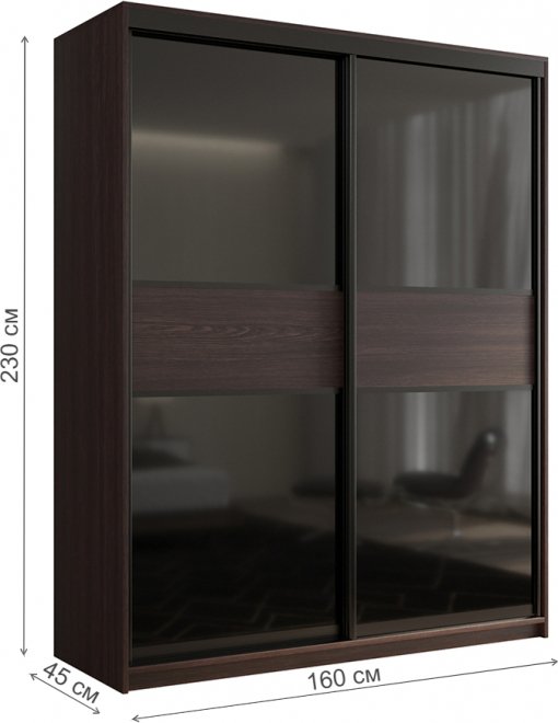 Шкаф-купе Кааппи 12 160х45 венге