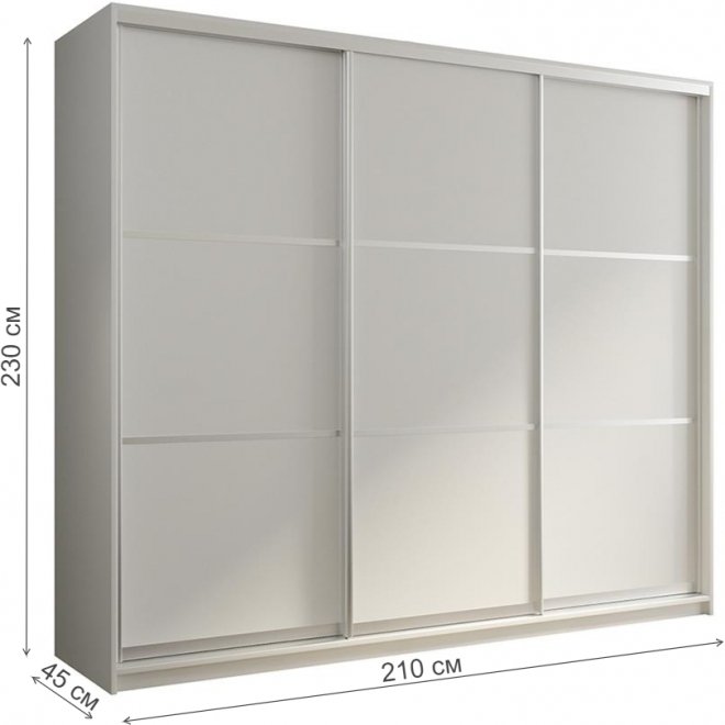 Шкаф-купе Кааппи 4 210х45 белый бриллиант