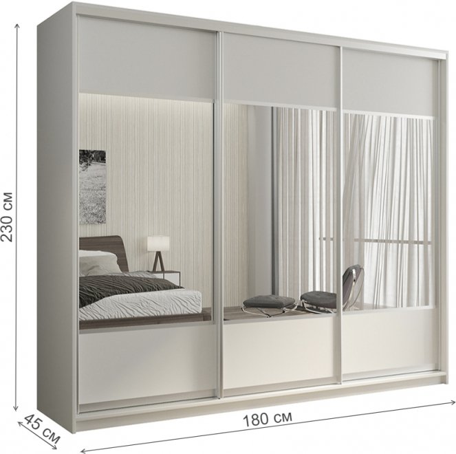 Шкаф-купе Кааппи 6 180х45 белый бриллиант