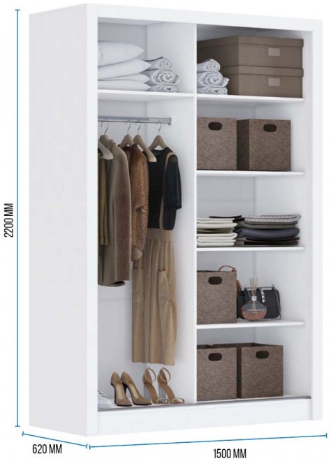 Шкаф-купе Дрим-2 1,5 м белый