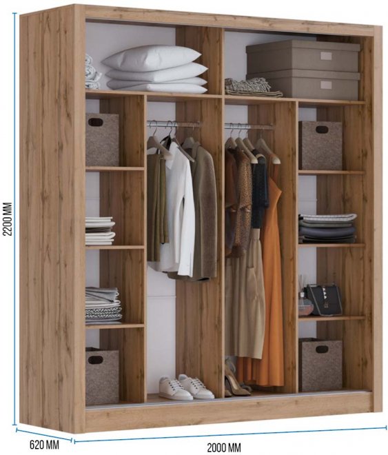 Шкаф-купе Дрим-2 2 м дуб вотан
